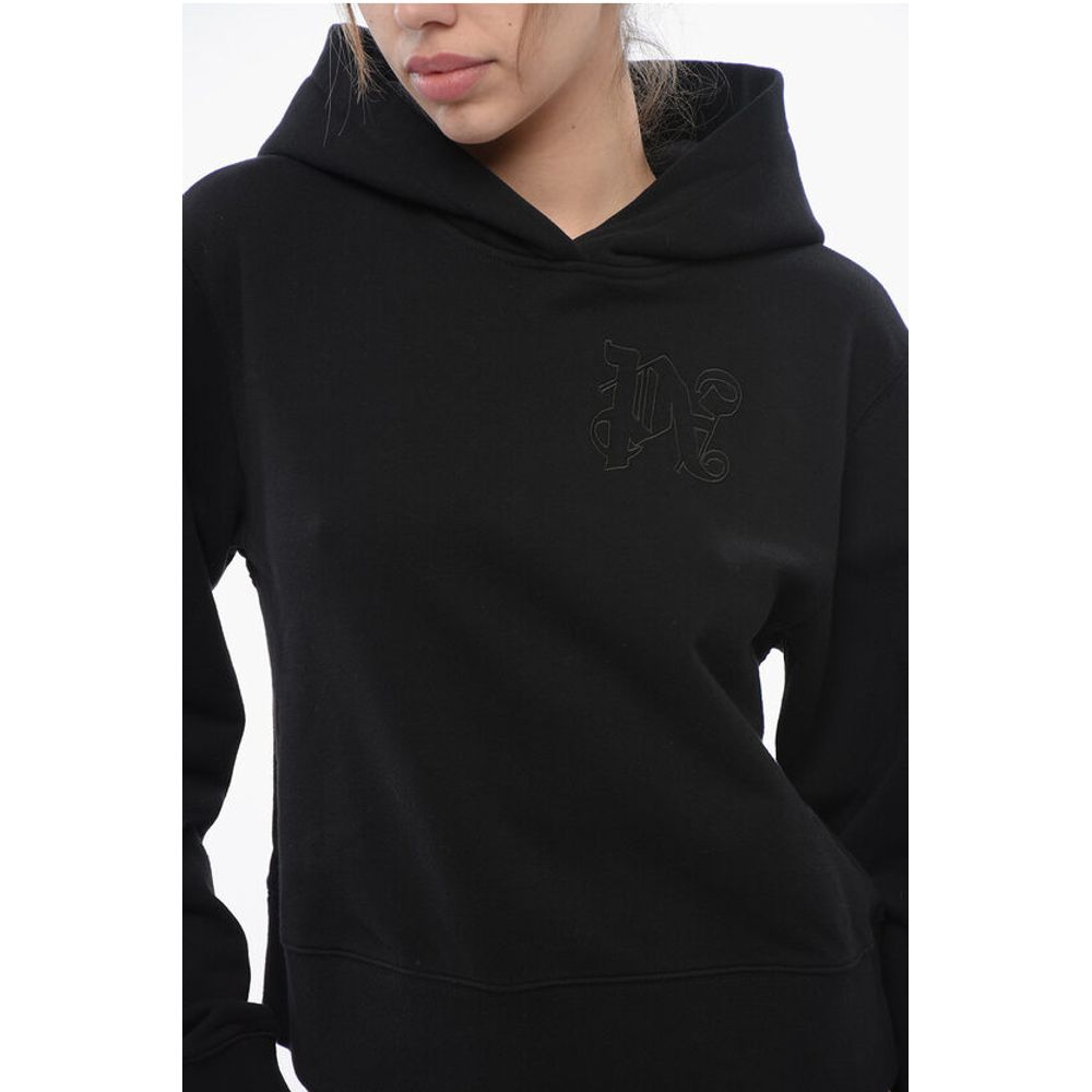 Palm Angels Brushed Cotton Hoodie With Embroidered Hoodie