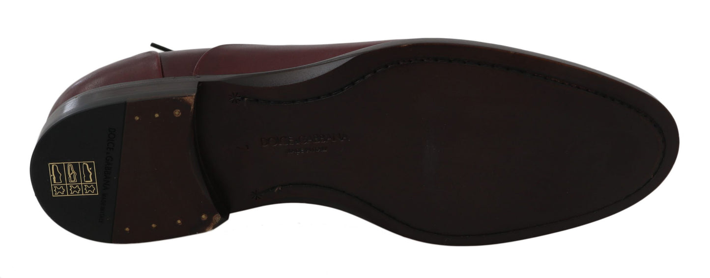 Dolce & Gabbana eleganti scarpe eleganti in pelle bordeaux