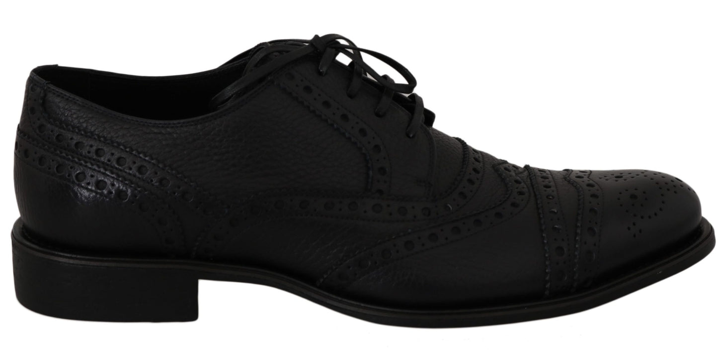 Dolce & Gabbana eleganti scarpe derby con punta alari blu scuro