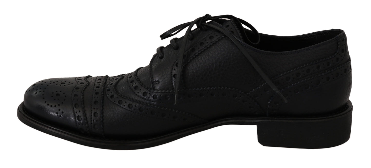Dolce & Gabbana eleganti scarpe derby con punta alari blu scuro