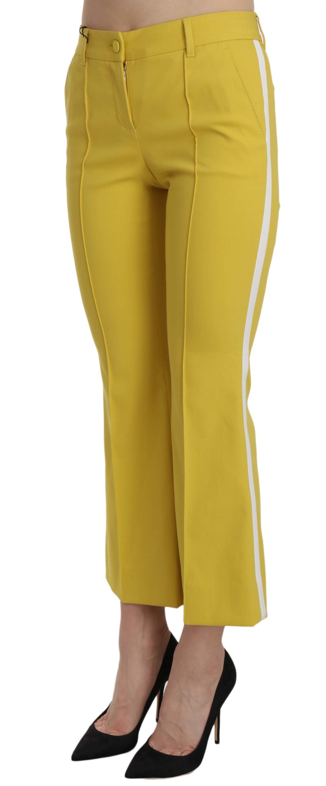 Pantaloni a zampa gialli Chic di Dolce & Gabbana per serate eleganti