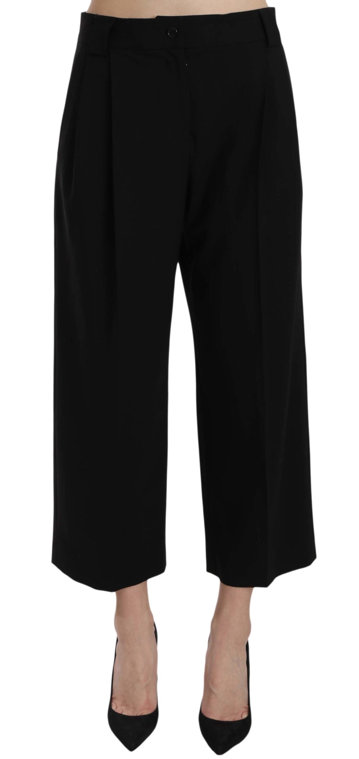 Dolce & Gabbana Pantaloni eleganti in cotone nero