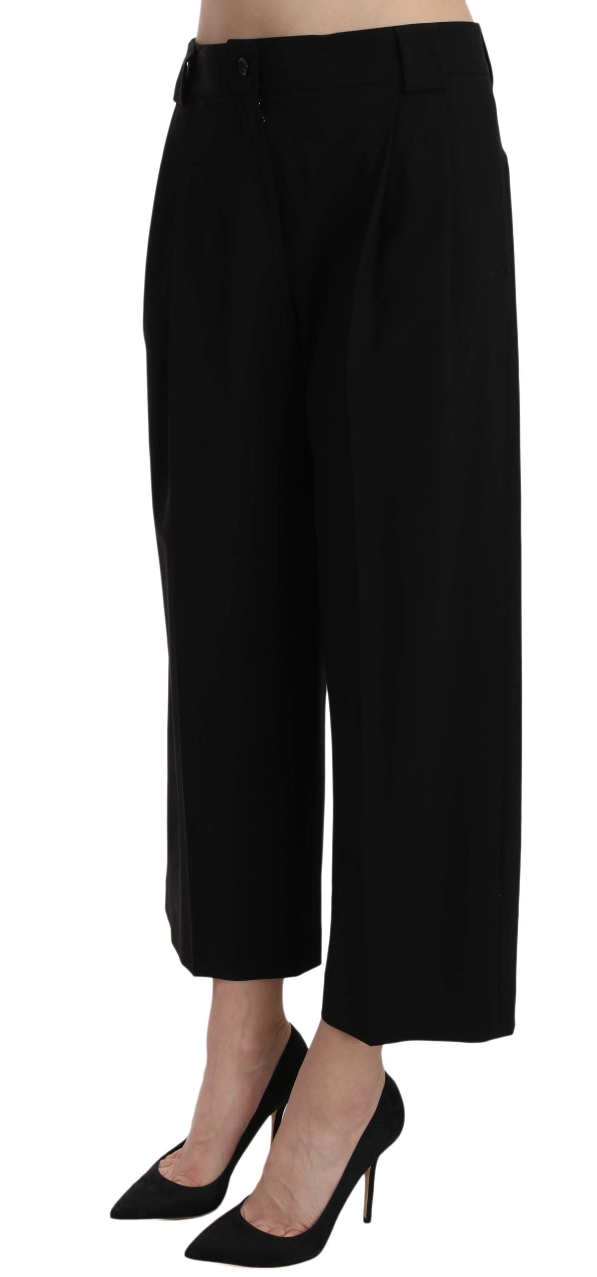 Dolce & Gabbana Pantaloni eleganti in cotone nero