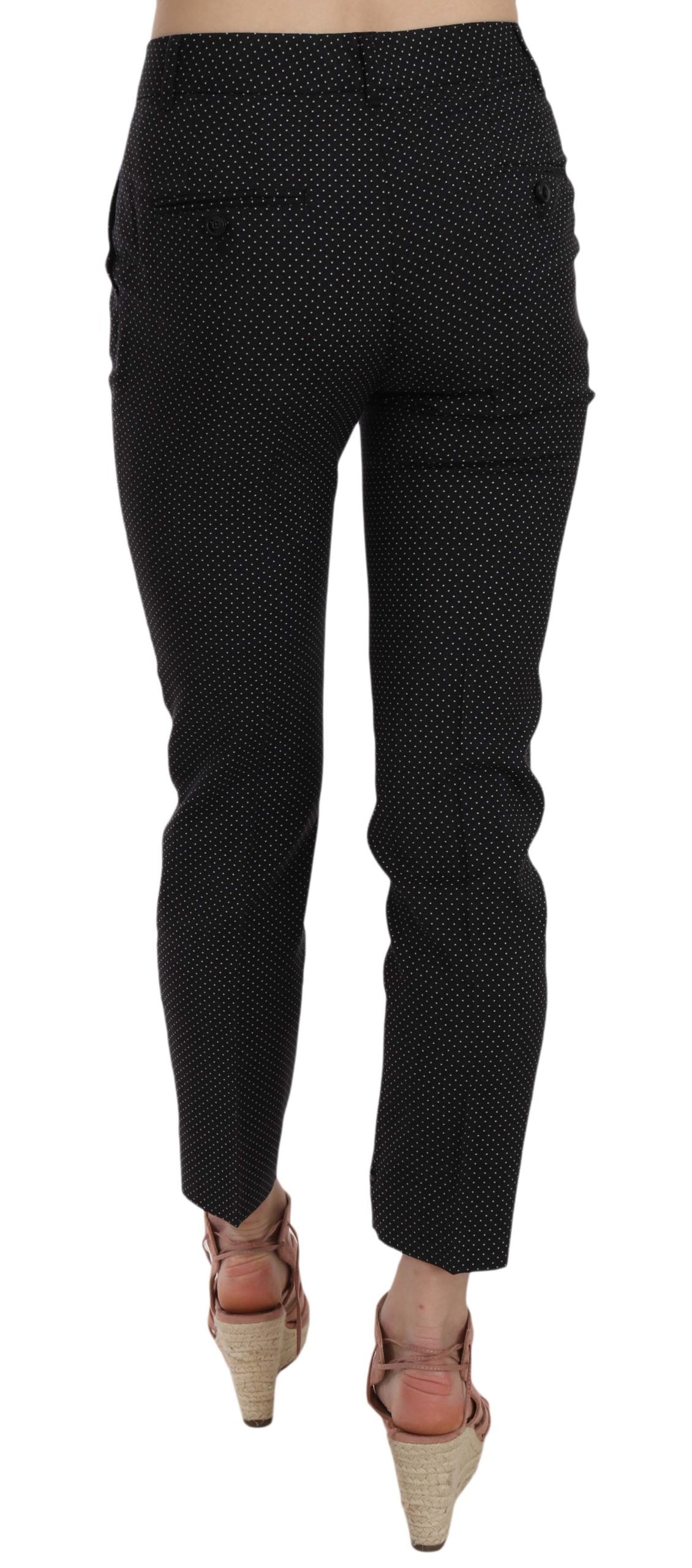 Pantaloni eleganti in lana vergine nera di Dolce & Gabbana