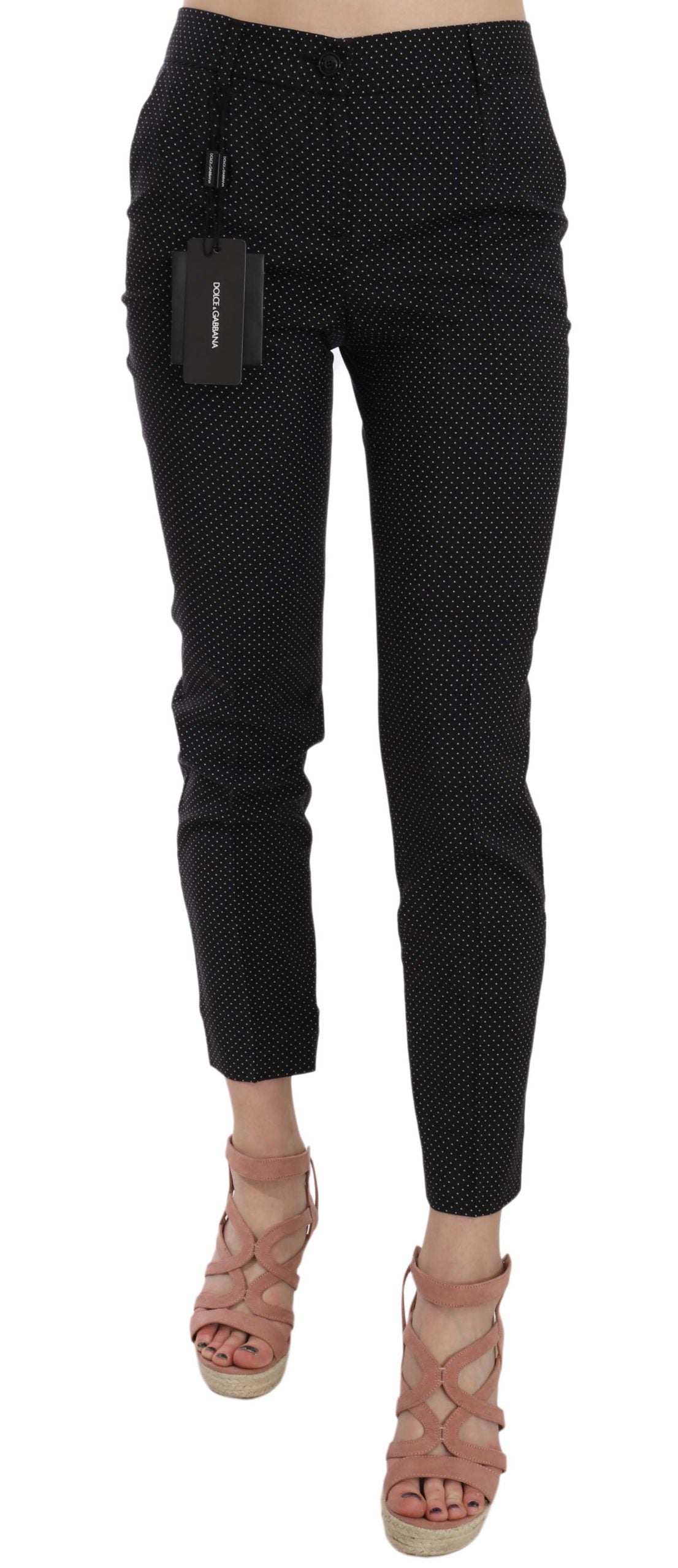 Pantaloni eleganti in lana vergine nera di Dolce & Gabbana