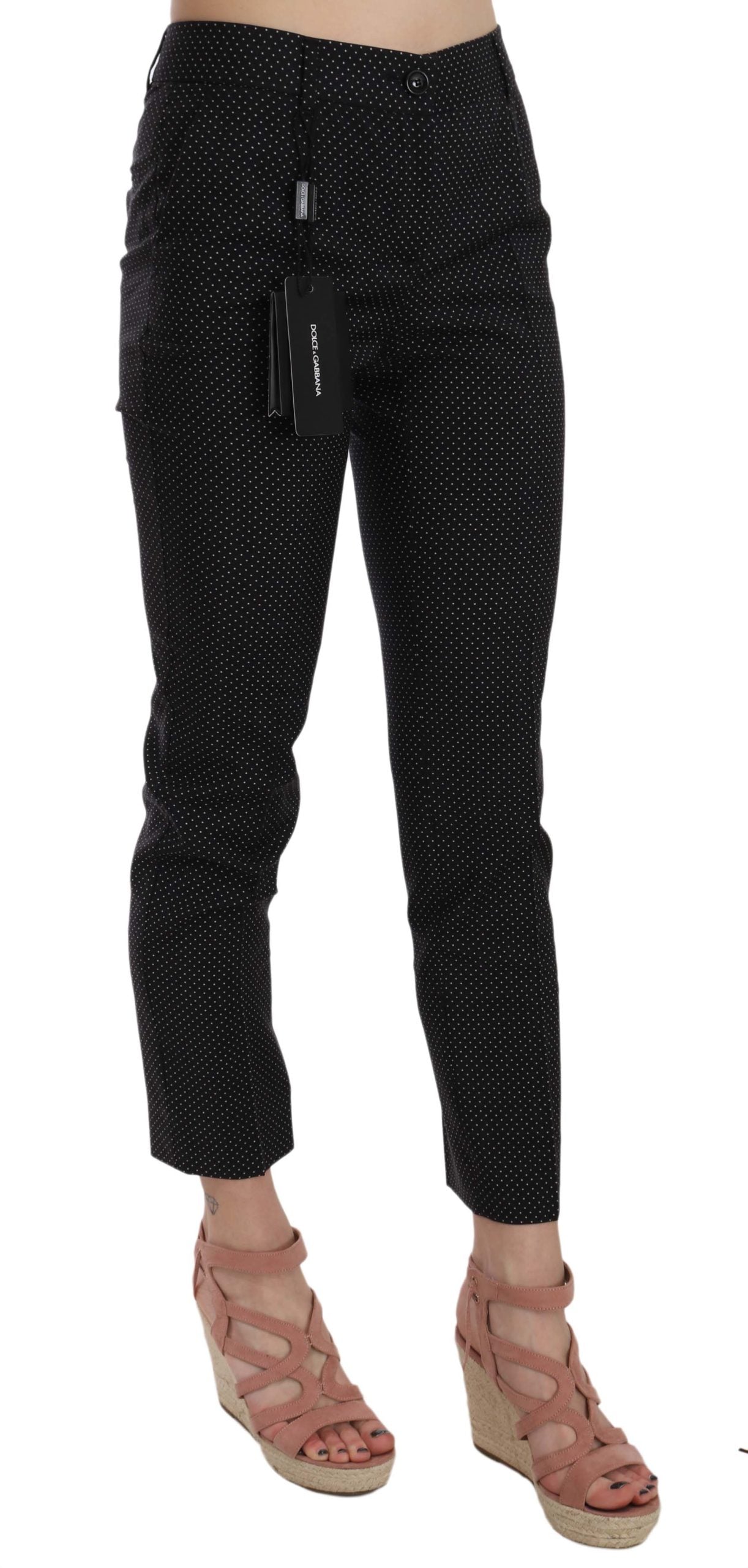 Pantaloni eleganti in lana vergine nera di Dolce & Gabbana