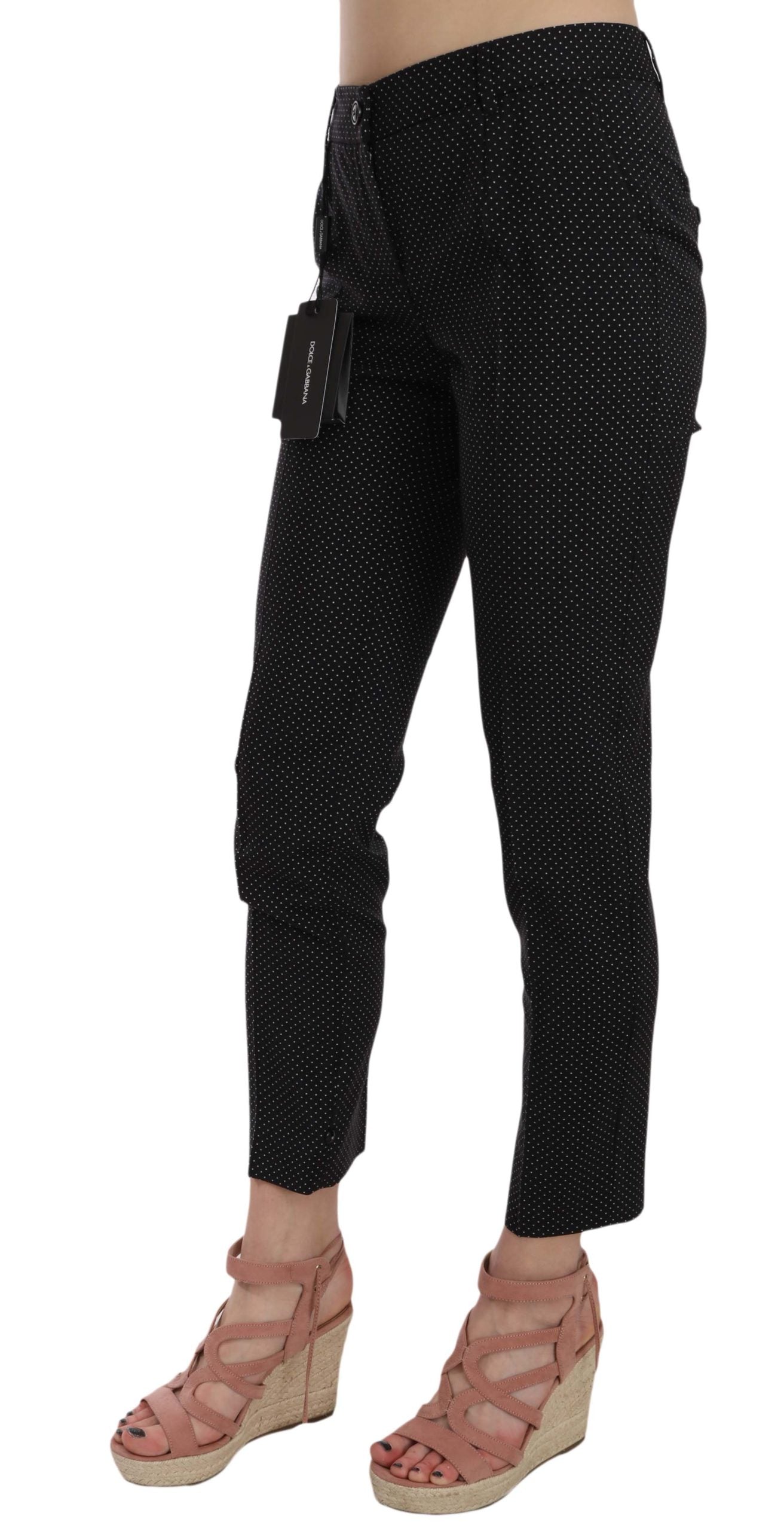 Pantaloni eleganti in lana vergine nera di Dolce & Gabbana