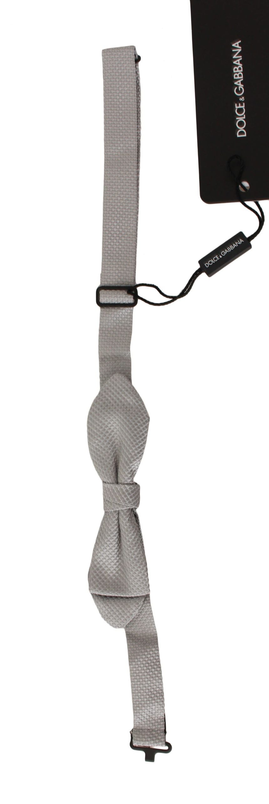Dolce & Gabbana Elegante Papillon Grigio In Seta