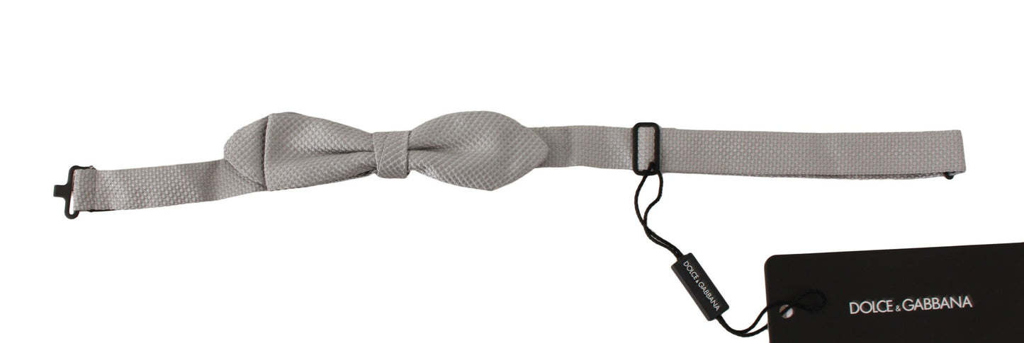 Dolce & Gabbana Elegante Papillon Grigio In Seta