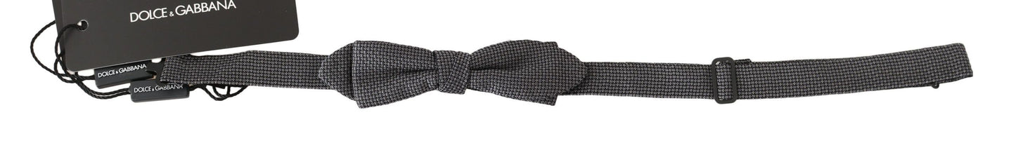 Dolce & Gabbana Elegante Papillon In Seta Grigio