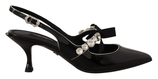 Dolce & Gabbana Elegant Crystal Slingback Heels Pump - PER.FASHION