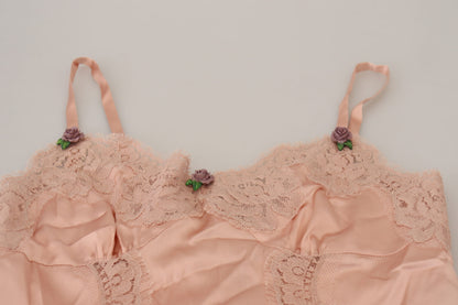 Dolce & Gabbana Elegant Pink Silk Lingerie Top - PER.FASHION