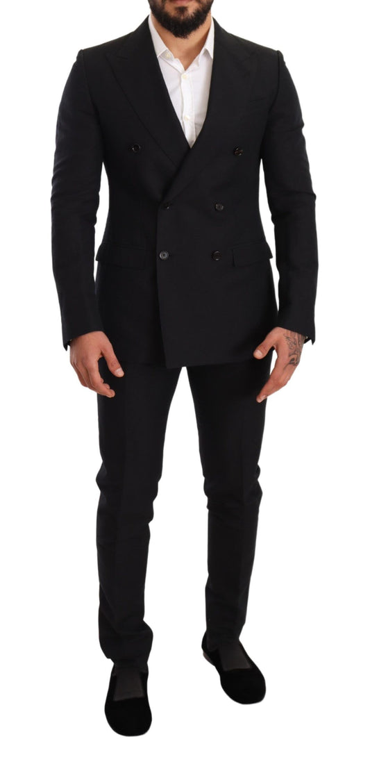 Dolce & Gabbana Elegant Black Two-Piece Wool Suit - PER.FASHION