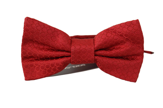 Dolce & Gabbana Elegant Red Silk Tied Bow Tie - PER.FASHION