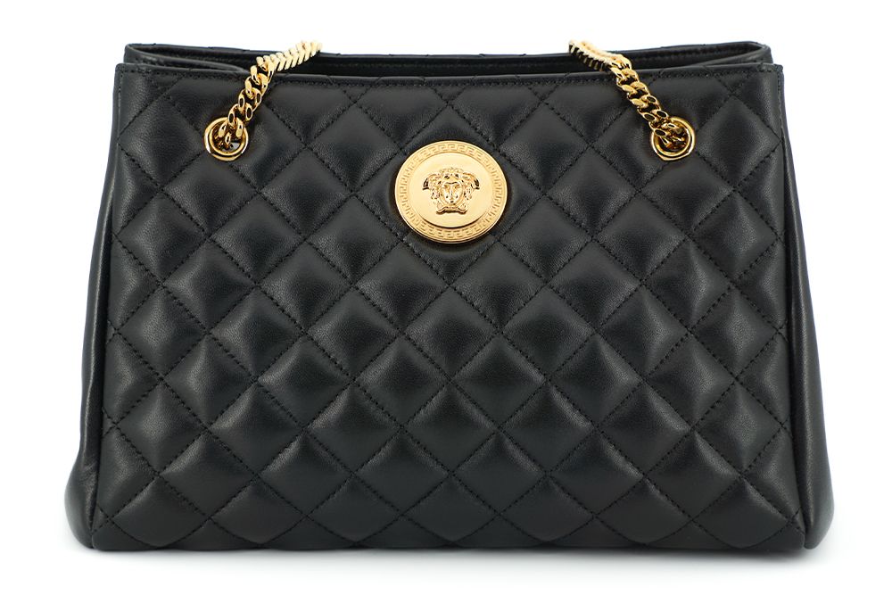 Versace Elegant Quilted Nappa Leather Tote Bag - PER.FASHION