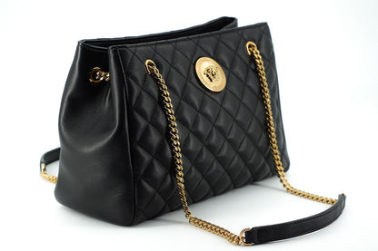 Versace Elegant Quilted Nappa Leather Tote Bag - PER.FASHION