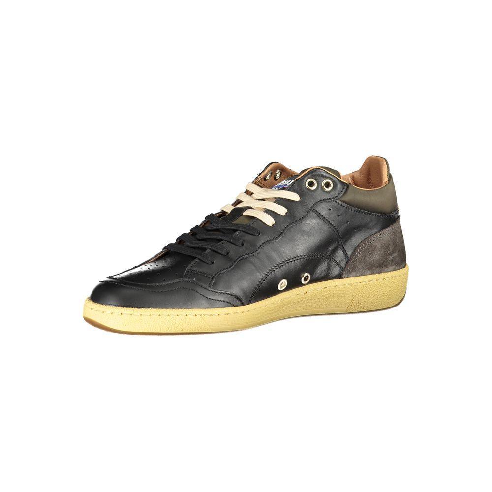 Blauer Sleek Black Lace-Up Sneakers with Contrast Details - PER.FASHION