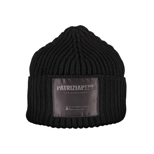 Patrizia Pepe Elegant Black Logo Hat - PER.FASHION