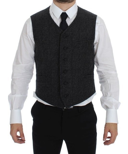 Dolce & Gabbana Elegant Gray Wool Blend Dress Vest - PER.FASHION