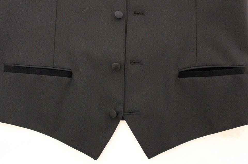Dolce & Gabbana Elegant Black Wool Silk Dress Vest - PER.FASHION