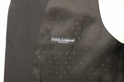 Dolce & Gabbana Elegant Black Wool Silk Dress Vest - PER.FASHION