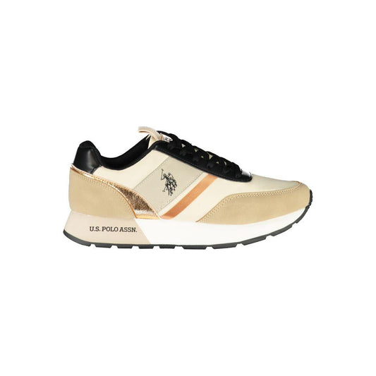U.S. POLO ASSN. Chic Beige Lace-Up Sneakers with Sporty Flair - PER.FASHION