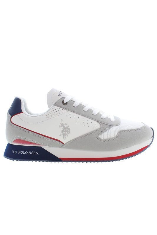 U.S. POLO ASSN. Elegant White Lace-Up Sports Sneakers