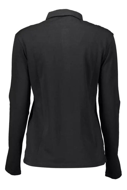 U.S. POLO ASSN. Chic Black Long-Sleeve Polo with Embroidery - PER.FASHION