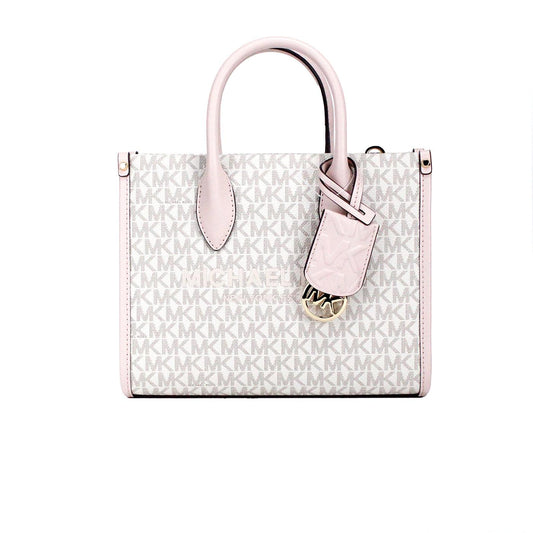 Michael Kors Mirella Small Powder Blush PVC Top Zip Shopper Tote Crossbody Bag - PER.FASHION