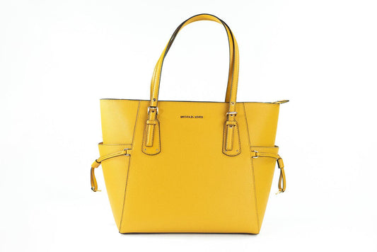 Michael Kors Voyager Large Marigold Pebbled Leather East West Tote Bag Purse - PER.FASHION