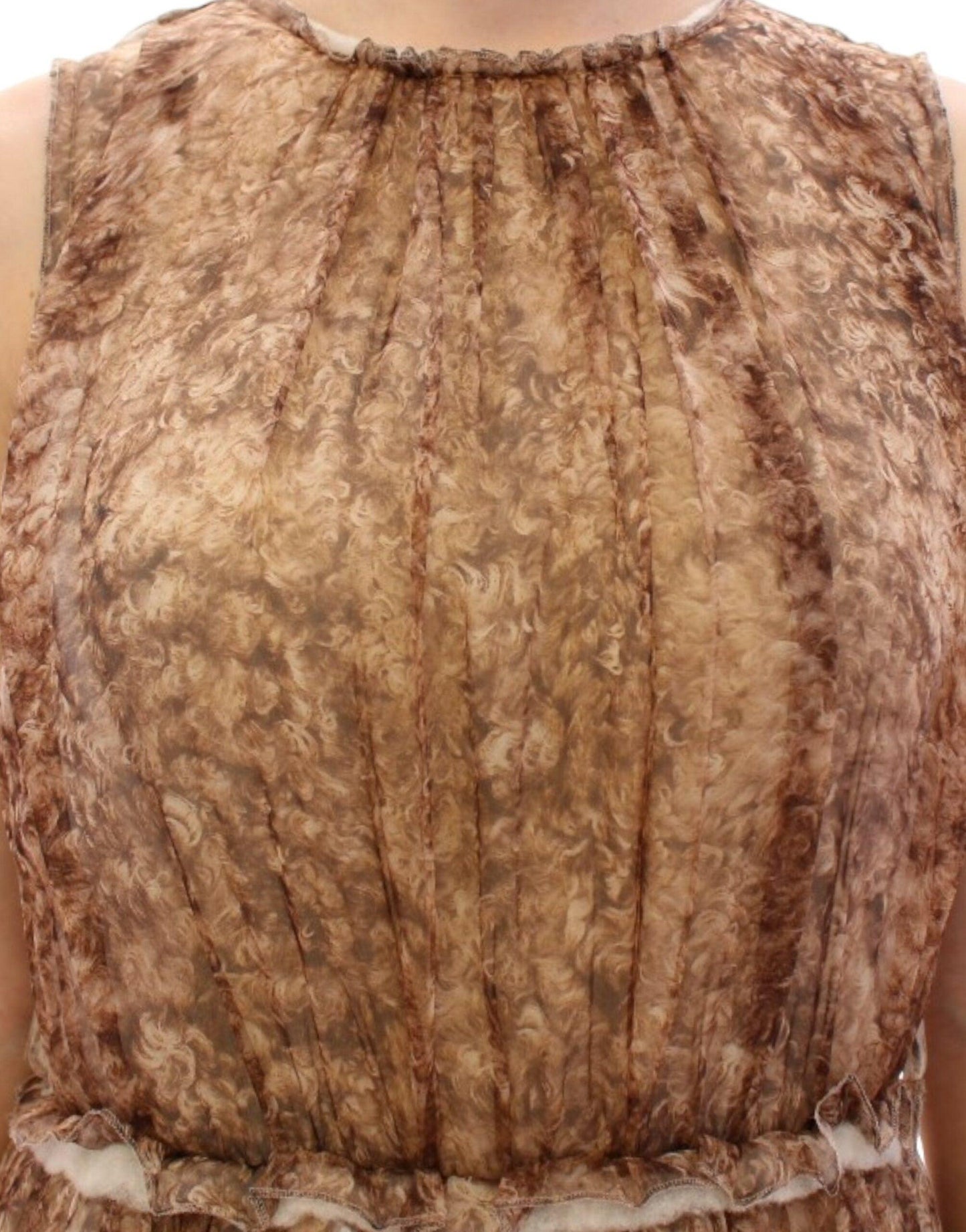 Dolce & Gabbana Elegant Silk Sleeveless Knee-Length Dress