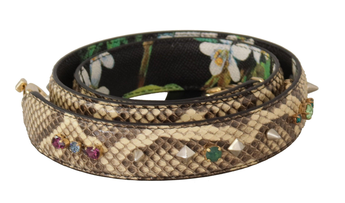 Dolce & Gabbana Elegant Beige Python Leather Shoulder Strap - PER.FASHION