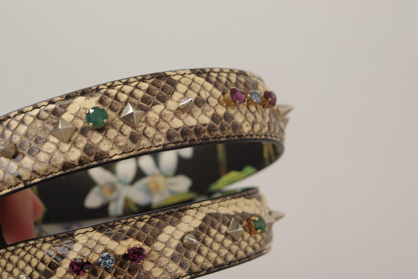 Dolce & Gabbana Elegant Beige Python Leather Shoulder Strap - PER.FASHION