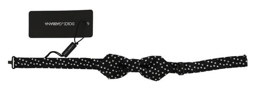 Dolce & Gabbana Elegant Black Polka Dot Silk Bow Tie - PER.FASHION