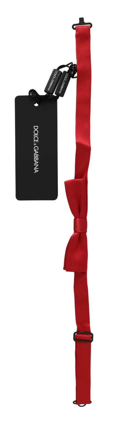 Dolce & Gabbana Elegant Red Silk Bow Tie - PER.FASHION