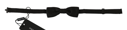 Dolce & Gabbana Elegant Black Polka Dot Silk Bow Tie