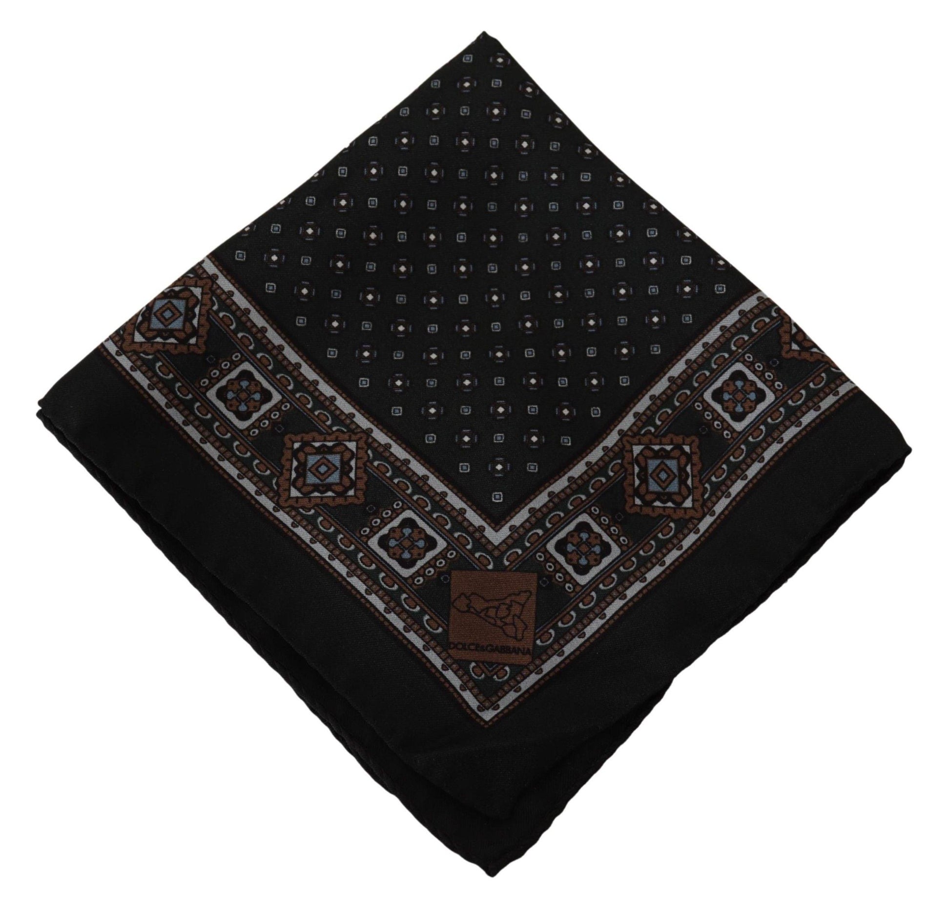 Dolce & Gabbana Elegant Black Silk Pocket Square - PER.FASHION