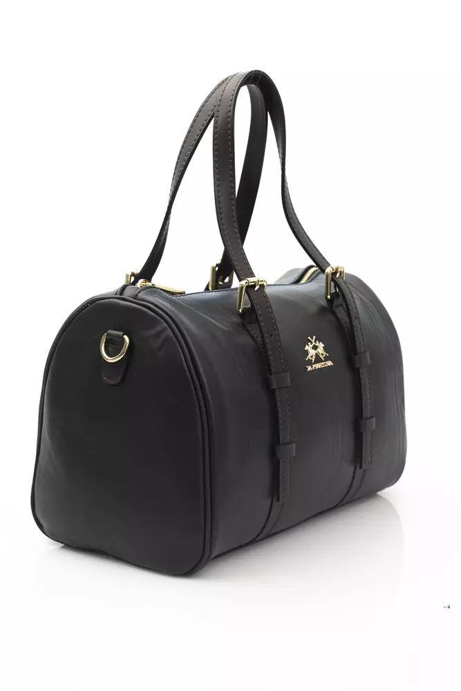 La Martina Elegant Black Leather Crossbody Bag - PER.FASHION