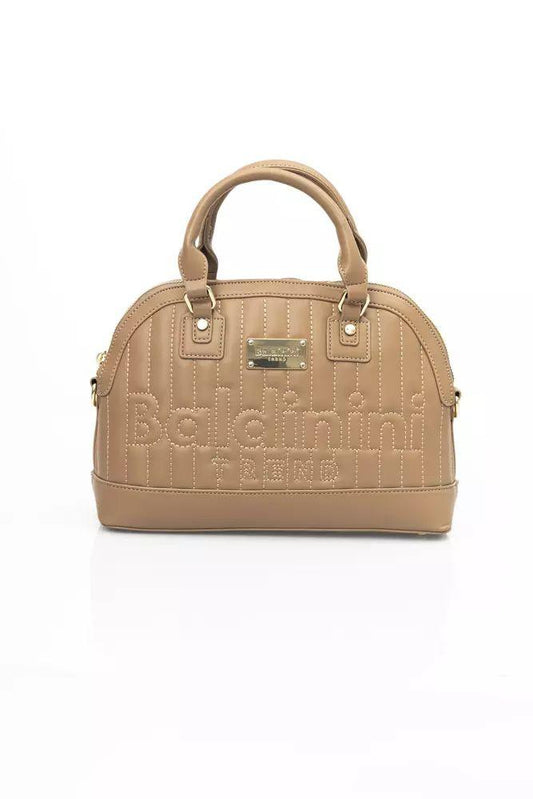 Baldinini Trend Elegant Beige Shoulder Bag with Golden Accents - PER.FASHION