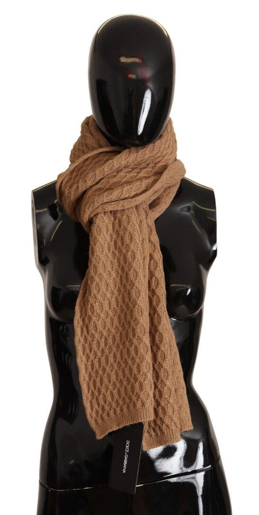 Dolce & Gabbana Elegant Dark Brown Knitted Scarf - PER.FASHION