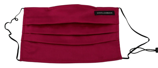 Dolce & Gabbana Elegant Silk Pleated Maroon Face Mask - PER.FASHION