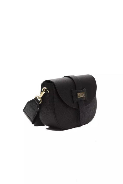 Pompei Donatella Elegant Black Leather Crossbody Bag - PER.FASHION