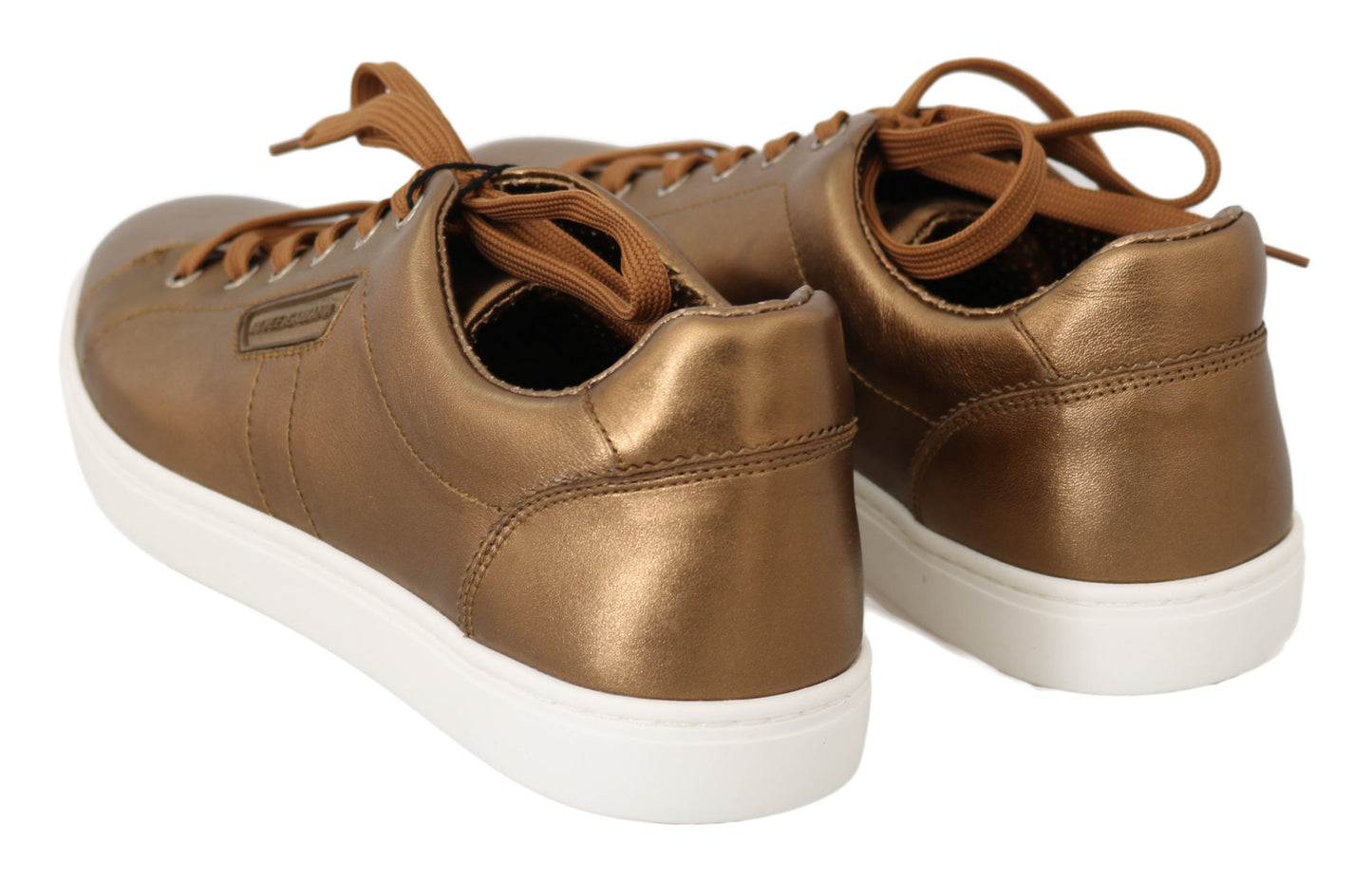 Dolce &amp; Gabbana Sneakers in pelle metallizzata dorata