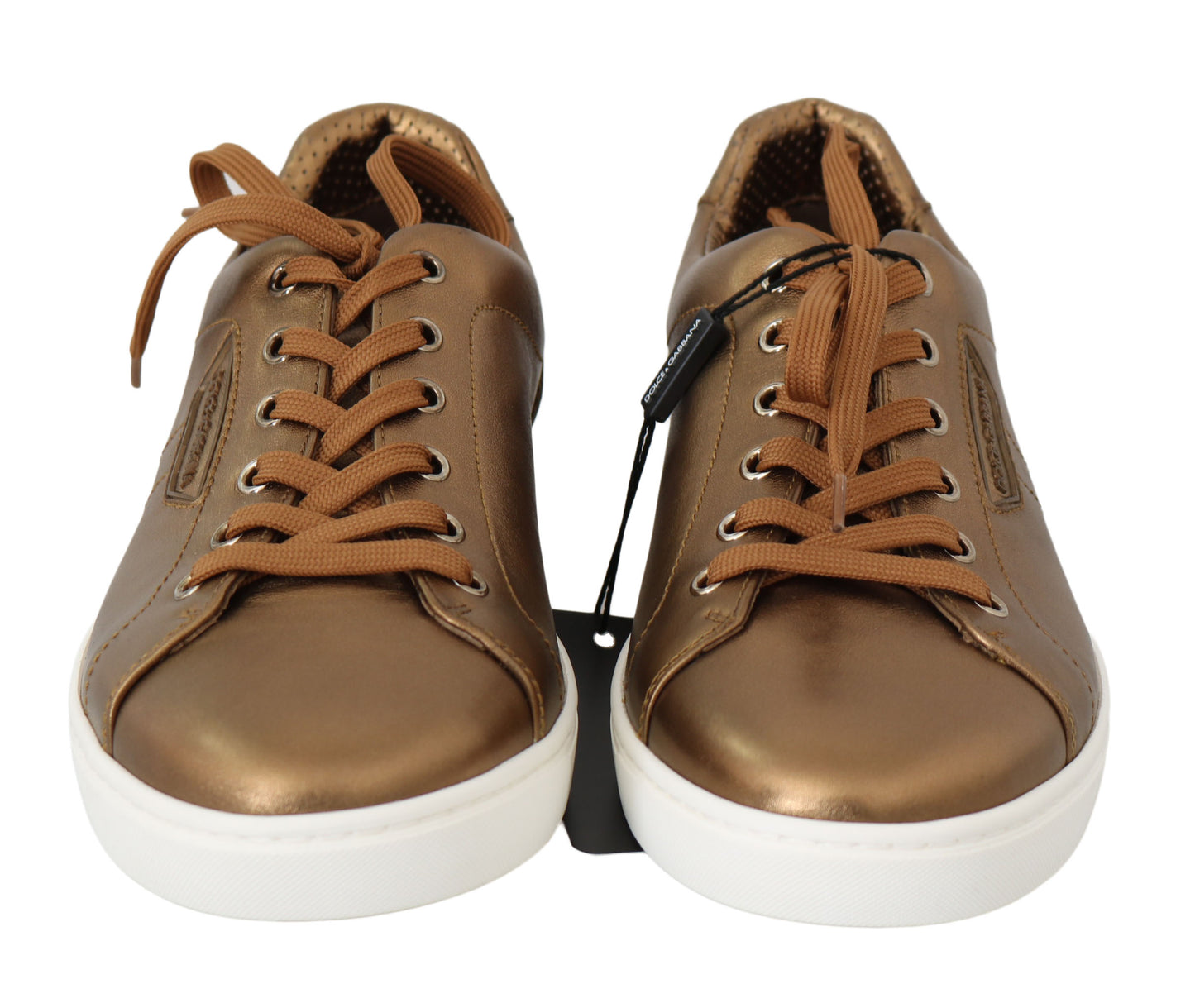 Dolce &amp; Gabbana Sneakers in pelle metallizzata dorata