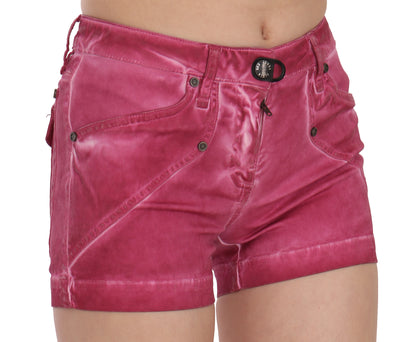 PLEIN SUD Pantaloncini di jeans lavati rosa chic