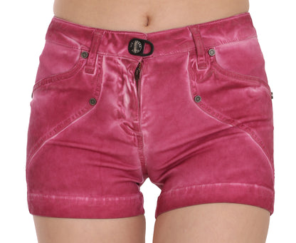 PLEIN SUD Pantaloncini di jeans lavati rosa chic