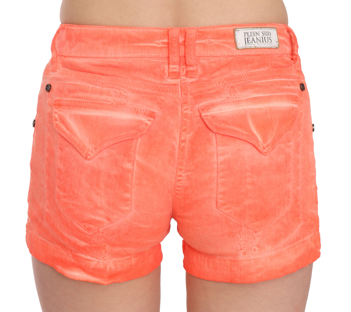 PLEIN SUD Mini shorts a vita media arancione chic