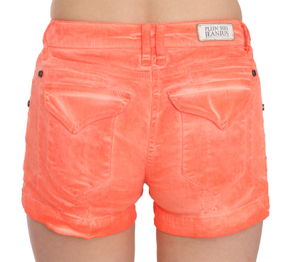 PLEIN SUD Mini shorts a vita media arancione chic