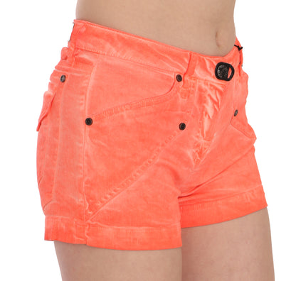 PLEIN SUD Mini shorts a vita media arancione chic