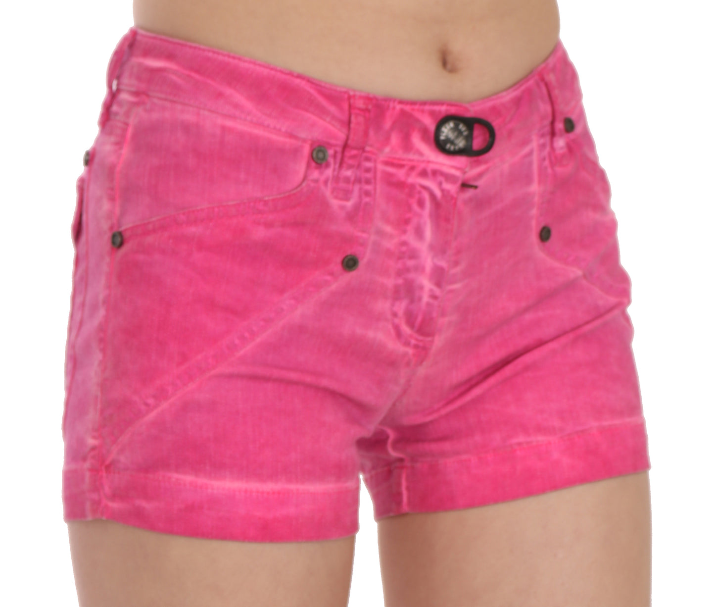 PLEIN SUD Mini pantaloncini rosa a vita media chic